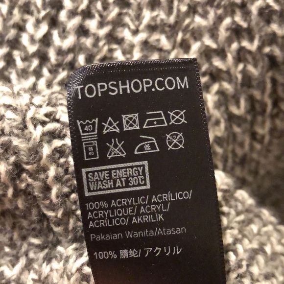 TOPSHOP Grey Marled Knit Mock Neck Long Sleeve Sweater Dress Size 8 - Picture 3 of 9